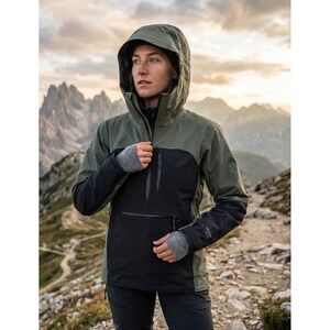 Strafe Aspen‎ Colorado Anorak Hooded Jacket Women's XS Gray Black Pullover NWT